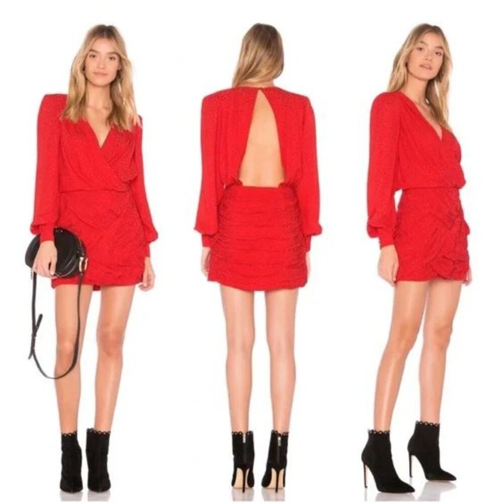 NWT Free People Let's Dance Mini Dress Size 8 Red  Club Party Going Out $250 NWT